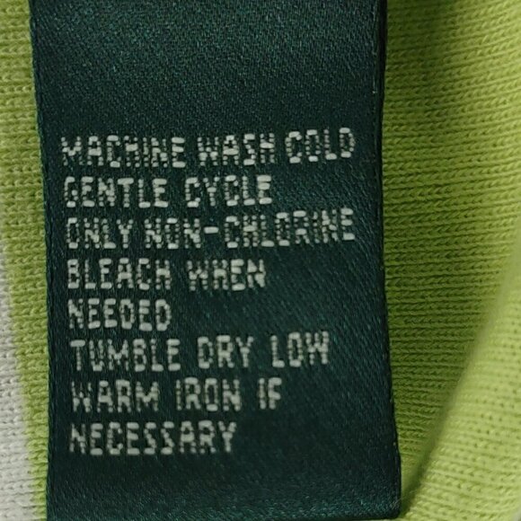 Lauren Ralph Lauren Womens 100% Cotton Green White Striped Midi Dress Size M - Picture 10 of 10